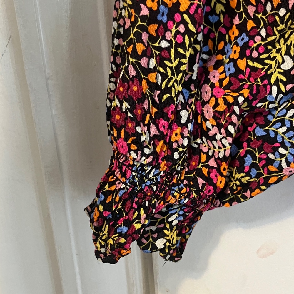 Boden Floral Blouse - Red, Blue, Yellow-Size 10 - Picture 5 of 7